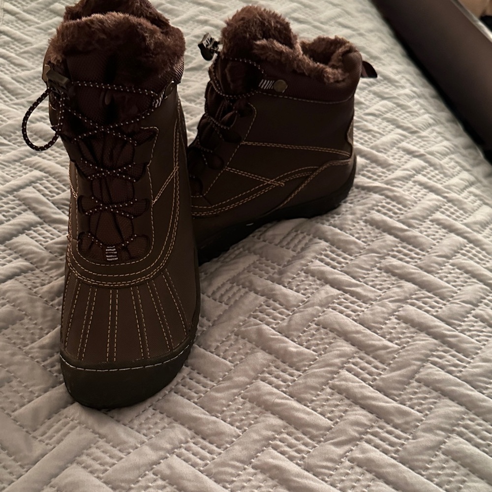 Jeep J-41 Brown Women's Winter Rain Boots with Faux fur